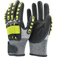 Deux paires de gants de travail jaunes, taille XL, résistants aux coupures, à l'abrasion, aux chocs, aux impacts et aux perforations.