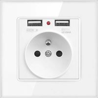 Prise Electrique Murale avec Double USB - Chargeur pour iPhone/Android prise française