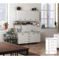 KIT CUCINA BASE 4 CASSETTI 40X50XH85 CM BIANCO- AZUR LINE- 1,0 pz