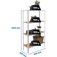 Simonrack Étagère en bois OSB blanche résistante