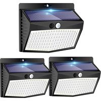 Lampe Solaire Extérieur Détecteur de Mouvement【Lot de 3 de 138LED】 Lumière étanche Sans Fil 3 Modes Spot LED éclairage extérieur solaire pour Jardin Decoration