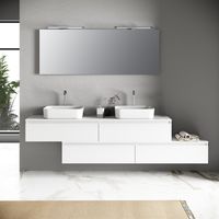 Ensemble de salle de bain double vasque 9 pièces YOKA blanc