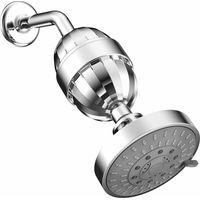 High performance shower head with multi-stage shower filter, hard water filter