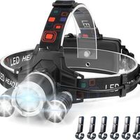 Lampe Frontale Rechargeable. 8000L Super Lumineux Étanche Léger Torche Frontale LED Puissante avec Voyant Rouge. 5 Modes d'éclairage & Zoomable & 90° Réglable pour Course/Camping/Pêche