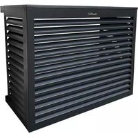 Cache climatiseur aluminium anthracite 835x1050x660mm – Lames persiennes pour circulation d'air – Réduit nuisances sonores – Protection intempéries – Decoclim