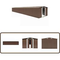 Abri de jardin Marron 257x990x181 cm Acier galvanisé - Abri De Jardin - Abri De Rangement - Abri Métallique - Outillage - Jardinage