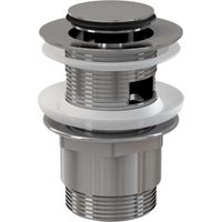 alcadrain Ablaufventil für die Waschbecken CLICK/CLACK 5/4" Ganzmetal mit Überlauf, Kleiner Stopfen