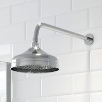Traditional Bathroom Wall Mounted Chrome Round Drencher Fixed Shower Arm Head