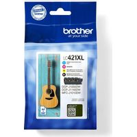 4 Cartouches d'encre LC421XLVAL - BROTHER - Noir, Cyan, Magenta et Jaune 500 pages - Pour DCP-J1050DW, MFC-J1010DW et DCP-J1140D