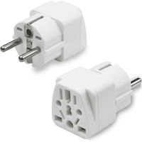 Adaptateur Prise Anglaise vers France,Adaptateur USA vers France, Adaptateur UK vers France, Adaptateur Prise Chine vers France, Adaptateur Universel de Voyage(2Pcs)