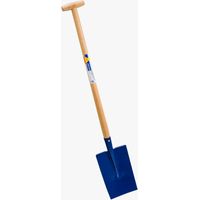 Bêche en fer laqué bleu 113 cm – Manche en bois robuste – Pour retourner sols légers – Outil jardinage professionnel – JAD