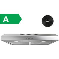 FIREGAS Cappa aspirante 60 cm, cappa aspirante con LED, 3 livelli di potenza, potente cappa aspirante, cofano efficiente con motore brushless, filtro antigrasso e filtro a carbone [Classe di efficienz