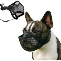 Short Snout Dog Muzzle for French Bulldog, Soft Small Dog Muzzle to Stop Barking Eating and Biting, Breathable Mesh Muzzle for Shih Tzu Pug Bulldog for Grooming Walking, Allow to Drink and Feed