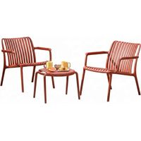 Salon de jardin 2 places Joysxee, terracotta - Jardiline