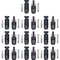 10 paia / 20 paia di connettori maschio/femmina per cavi solari per impianti fotovoltaici, 10 paia senza chiave