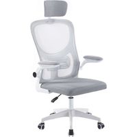 Sillón giratorio elevable gamer Aero Red transpirable en gris/blanco, 106/116cm(alto) 62cm(ancho) 62cm(fondo).