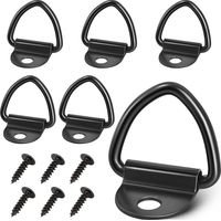 Lot de 6 Anneaux en V, Anneaux de Construction, Heavy Duty 85 x 63 mm, Anneau de Montage en V, avec Accessoires de vis M6 de 5 mm, avec Charge de 400 kg pour remorques, camions, Load Securing