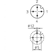 Lutronic 1234 Connettore da pannello per sensore o attuatore M12 Spina Numero di poli: 4 1 pz.
