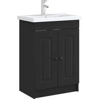 vidaXL Bathroom under Sink Cabinet Black 56 x 37.5 x 81 cm