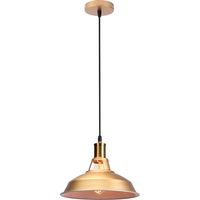 Lustre Suspension Industrielle Vintage Luminaire Plafonnier Abat-jour en Métal Lampe à Suspension Ajustable E27 Ø27CM Or - 1Pcs