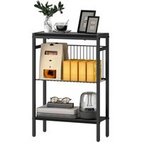 Petite table basse 2 niveaux – Cadre acier, noir, salon/chambre