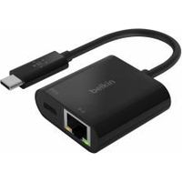 Belkin USB-C / Gigabit-Ethernet- Adapter 60W PD, schw. INC001btBK