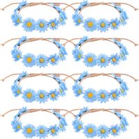 Couronne de tournesols, serre-tête à fleurs de marguerite, bandeau hippie, coiffe florale ajustable pour mariée