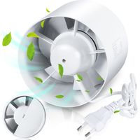 Wolketon 100 mm Extracteur D'air Silencieux,Conduit en ligne,Axial de la gain,Économe en énergie,Pour le bain,WC,toilette,tente,serre,cuisine,bureau,garage