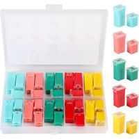 30pcs Jcase Fusible Assortiment 20A 30A 40A 50A 60A, Tall/Low Profile Fusibles en Forme de Boîte 32VDC/58VDC pour Voiture Camions SUV, Camping-Cars, Pick-Ups