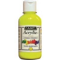 Peinture acrylique - AMT - Fevicryl - Jaune fluo - 0,200 L - Convient à de nombreuses surfaces
