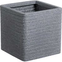 Pot de fleur STRATA SQUARE BANBURY - Carré Ø 30,5 cm x H 30 cm - Couleur cendres