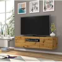 Mobile TV sospeso o a terra Led Incluso 150x42/36x37 Cm STAND AURA Rovere
