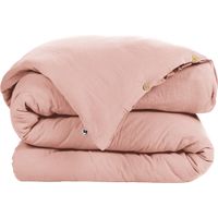 Housse de couette Gaze de Coton 260x240 cm GAIA Rose pêche