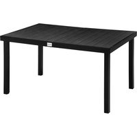 Table jardin rectangulaire 6 personnes 140x90x74 cm noir aluminium