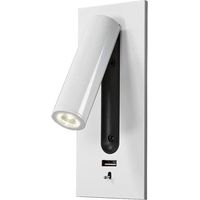 Éclairage mural, lampe murale LED réglable, lampe de lecture focalisée, lampe murale moderne avec port de charge USB pour salon, chambre à coucher, hôtel, blanc