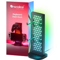 NANOLEAF PEGBOARD STATION DE BUREAU, 3 EN 1, RGBIC, LAMPE DE TABLE AVEC CONTRÔLEUR/SUPPORT POUR CASQUE, EFFETS DE LUMIÈRE DOUBLE