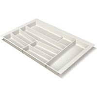 Volpato Besteckeinsatz - moderner Besteckkasten ideal als Besteck Organizer für KB 800mm, Kunststoff in Weiß