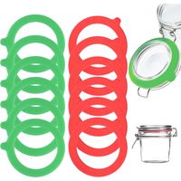CCYKXA 12 Pièces Joint Bocaux en Silicone (Diamètre Intérieur 70 mm,Diamètre Extérieur 95 mm), Joints de Bocal, Anneaux en Caoutchouc,pour Bocaux en Verre Pot à Bonbons Stockage des Aliments Vert/Rou