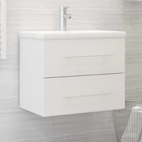 Meuble sous lavabo vasque avec lavabo intégré Blanc Aggloméré 70717