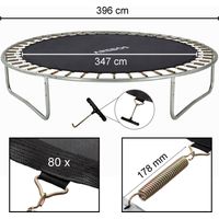 AREBOS Sprungmatte Ø 347 cm für Trampoline mit Ø 396 cm 178 mm Federn 80 Ösen