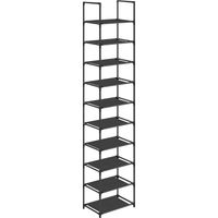 Songmics – Étagère à chaussures 10 niveaux – Cadre en métal et tissu non-tissé – Dimensions 33 x 33 x 173 cm – Pour entrée, chambre – LSR110B02