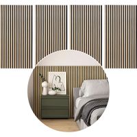 Jiubiaz Isolation accoustique Lot de 6 panneaux acoustiques aspect bois en MDF 60 x 120 x 2,1 cm bois de chêne
