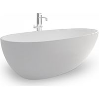 SENSAE - VASCA DA BAGNO ISLAND - Vasca da Bagno Ovale Moderna - Accogliente e Confortevole - Superficie Solida - Bianco Opaco - 90x185x56cm