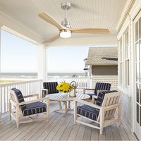 Sofucor Ventilateur de Plafond Nickel avec Lumière - 132cm