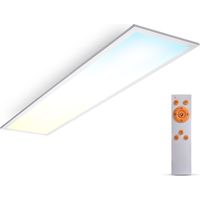 B.K.Licht Panneau LED ultra plat dimmable longueur 100 cm avec télécommande température réglable 3000 K à 6500 K 24 W 2200 lm blanc lampe de plafond salon chambre