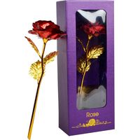 1PCS Cadeau Fete des Meres,Cadeau Maman Original,Cadeaux Fete des Mere,Cadeau Fetes des Meres,Idée Cadeau Fête des MèRes,24K Or Rose Eternelle,Idee Cadeau pour Maman,Cadeau Belle Mere,Cadeau Mere(Roug