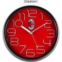 LOWELL 8008457759375 Milan Orologio da Parete in ABS con Movimento al Quarzo Silenzioso Diametro 30 cm colore Nero con Numeri Bianchi e Particolari Rossi