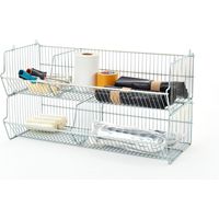 PROVOST - Corbeille fil en acier zingué blanc brillant - Longueur 950 mm