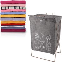 【Caddy à linge】Panier de linge à roulettes C S:Souple et lavable en coton avec cadre de fer plat