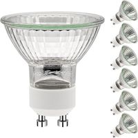 GU10 50W Glühbirnen, GU10 Halogenlampen, AC 230V 50W Strahlerlampe, GU10 Halogen 2-polige Halogenlampen 35° Abstrahlwinkel 2700K dimmbar Warmweiß, 6er-Pack, DEBUNS